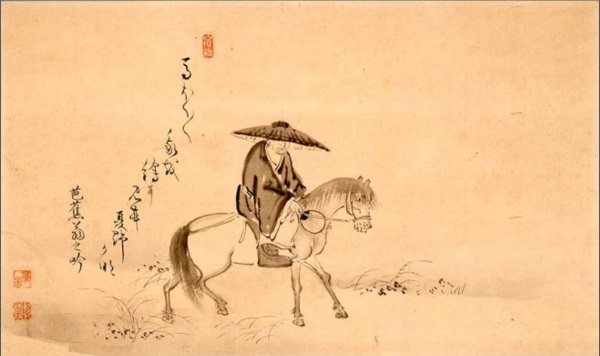 Basho te paard (Sugiyama Sanpu, 1688)